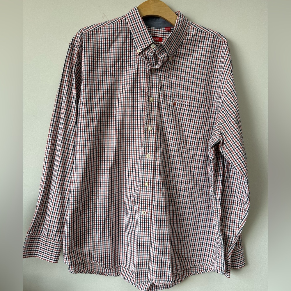 IZOD Red, White, & Blue Check Button-Down‎ Shirt